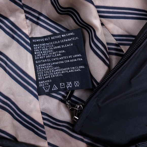 JLC New York Outerwear Womens Black Tie Belted Button Rain Coat - Picture 5 of 6